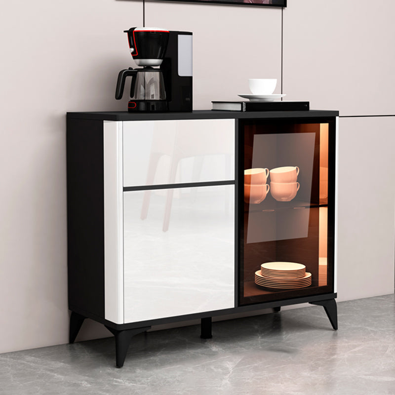 Consejo lateral contemporáneo Gabinete aparador de madera de imitación con luces para la cocina