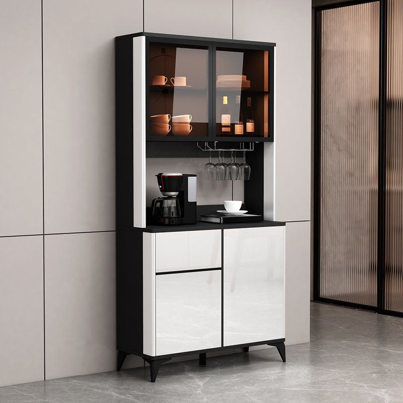 Consejo lateral contemporáneo Gabinete aparador de madera de imitación con luces para la cocina