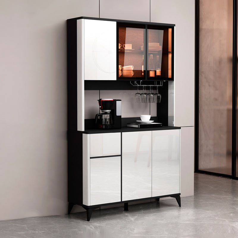 Consejo lateral contemporáneo Gabinete aparador de madera de imitación con luces para la cocina