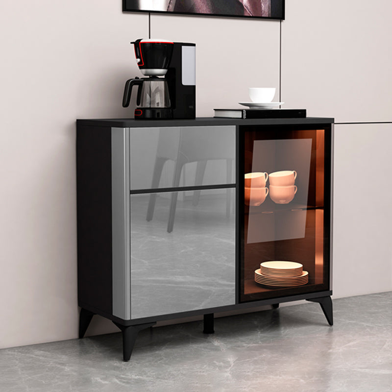 Consejo lateral contemporáneo Gabinete aparador de madera de imitación con luces para la cocina