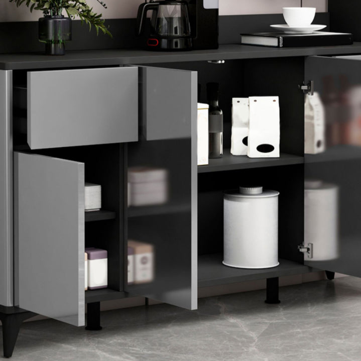 Consejo lateral contemporáneo Gabinete aparador de madera de imitación con luces para la cocina