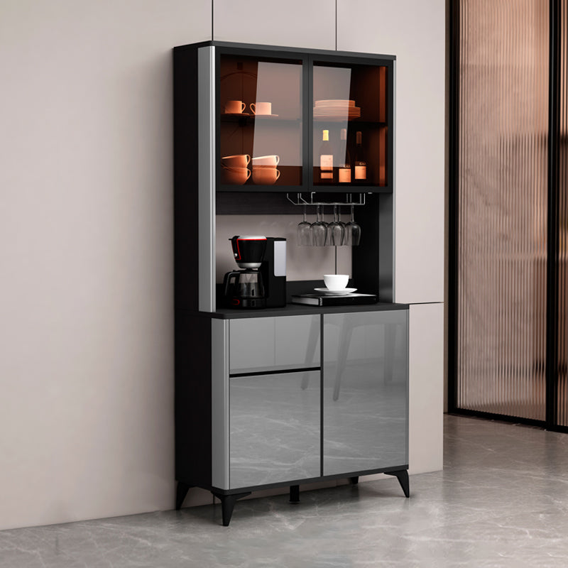 Consejo lateral contemporáneo Gabinete aparador de madera de imitación con luces para la cocina