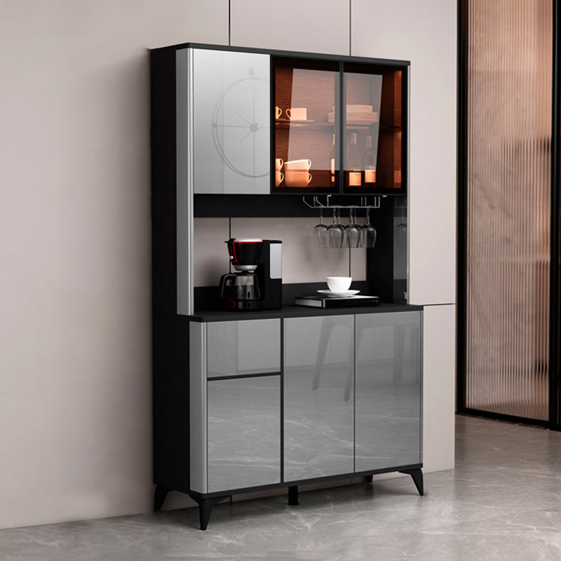 Consejo lateral contemporáneo Gabinete aparador de madera de imitación con luces para la cocina