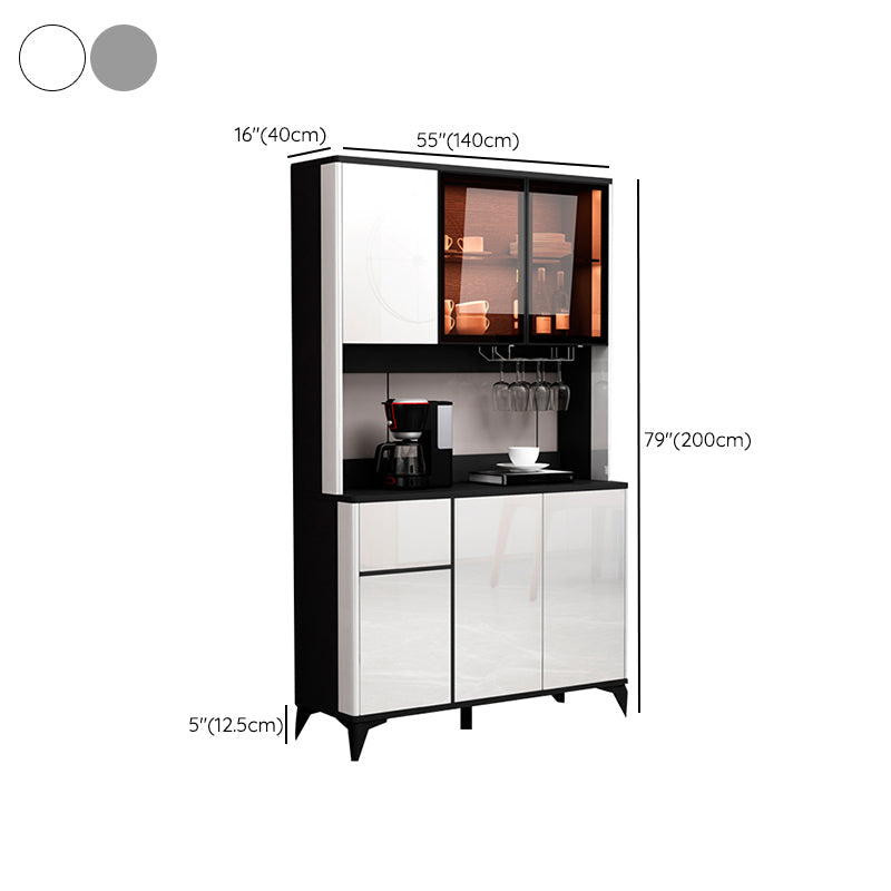 Consejo lateral contemporáneo Gabinete aparador de madera de imitación con luces para la cocina