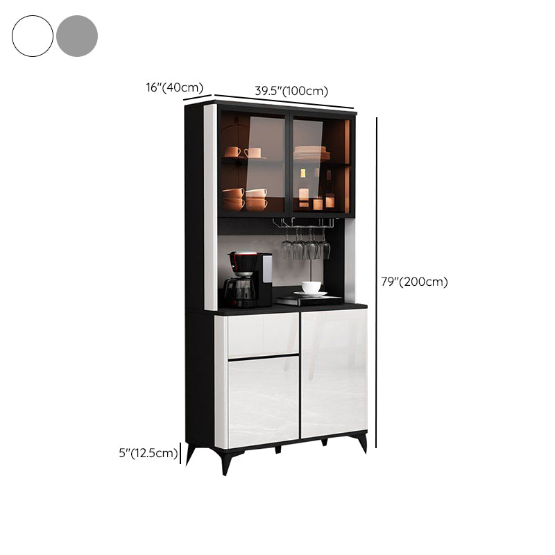 Consejo lateral contemporáneo Gabinete aparador de madera de imitación con luces para la cocina