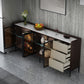 Contemporary Sideboard Stone Sideboard Cabinet with Lights for Kitchen Clearhalo 'buffet_sideboard' 'Buffets & Sideboards' 'furn' 'furn_buffet_sideboard' 'Furniture' 'Kitchen & Dining Furniture' 7461204