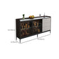 Contemporary Sideboard Stone Sideboard Cabinet with Lights for Kitchen Clearhalo 'buffet_sideboard' 'Buffets & Sideboards' 'furn' 'furn_buffet_sideboard' 'Furniture' 'Kitchen & Dining Furniture' 7461213