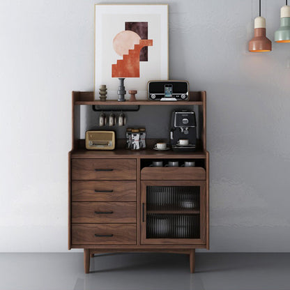 Puertas de vidrio contemporáneas Dining Hutch Pine Hutch Gabinete para comedor