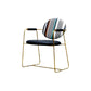 PU Leather Upholstered Dining Arm Chair Open Back Chair with Stainless Steel Frame