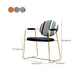PU Leather Upholstered Dining Arm Chair Open Back Chair with Stainless Steel Frame