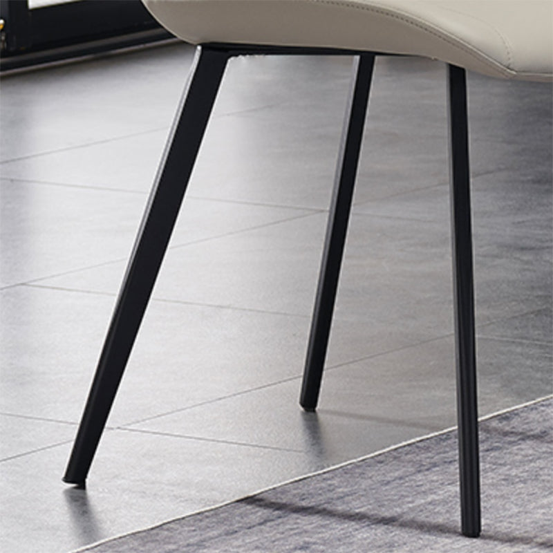 Silla lateral de cuero de color de comedor interior moderno