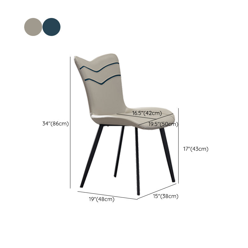 Silla lateral de cuero de color de comedor interior moderno