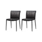 Indoor Leather Upholstered Dining Side Chair Metal Legs Dining Chair Black 2 Piece Set Clearhalo 'Dining Chairs' 'Dining Tables & Seating' 'dining_chair' 'furn' 'furn_dining_chair' 'Furniture' 'Kitchen & Dining Furniture' 7461342