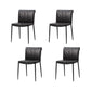 Indoor Leather Upholstered Dining Side Chair Metal Legs Dining Chair Black 4 Piece Set Clearhalo 'Dining Chairs' 'Dining Tables & Seating' 'dining_chair' 'furn' 'furn_dining_chair' 'Furniture' 'Kitchen & Dining Furniture' 7461343