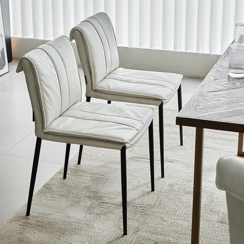 Indoor Leather Upholstered Dining Side Chair Metal Legs Dining Chair Clearhalo 'Dining Chairs' 'Dining Tables & Seating' 'dining_chair' 'furn' 'furn_dining_chair' 'Furniture' 'Kitchen & Dining Furniture' 7461344