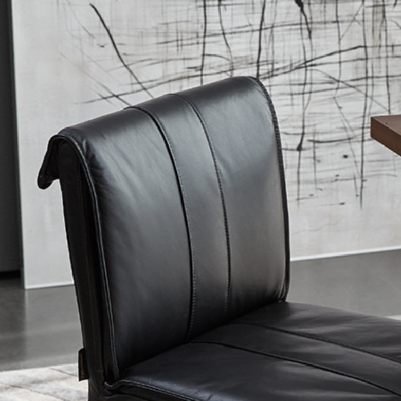 Indoor Leather Upholstered Dining Side Chair Metal Legs Dining Chair Clearhalo 'Dining Chairs' 'Dining Tables & Seating' 'dining_chair' 'furn' 'furn_dining_chair' 'Furniture' 'Kitchen & Dining Furniture' 7461353