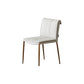 Indoor Leather Upholstered Dining Side Chair Metal Legs Dining Chair White-Gold 1 Piece Clearhalo 'Dining Chairs' 'Dining Tables & Seating' 'dining_chair' 'furn' 'furn_dining_chair' 'Furniture' 'Kitchen & Dining Furniture' 7461359