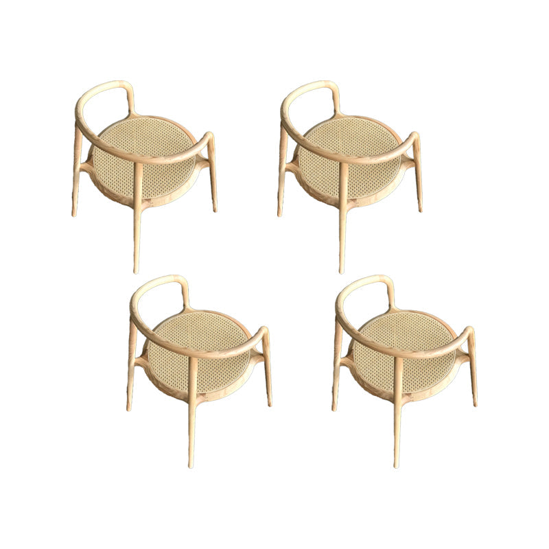 Indoor Solid Wood Dining Chair Open Back Dining Arm Chair for Dining Room