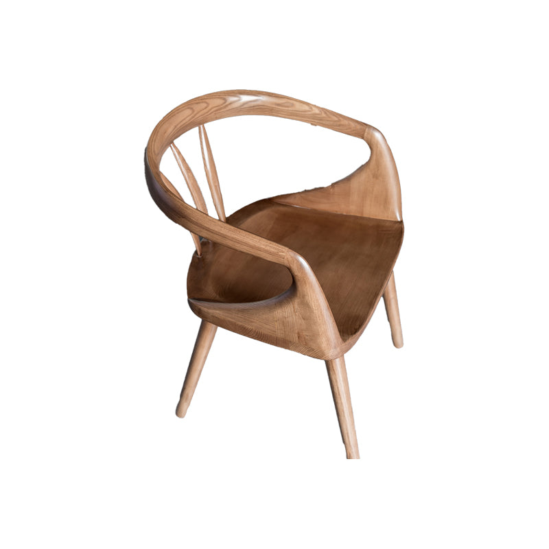 Indoor Solid Wood Dining Chair Open Back Dining Arm Chair for Dining Room