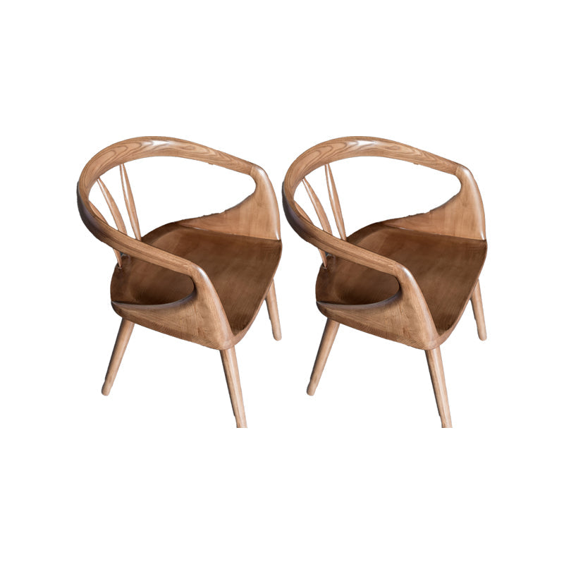 Indoor Solid Wood Dining Chair Open Back Dining Arm Chair for Dining Room