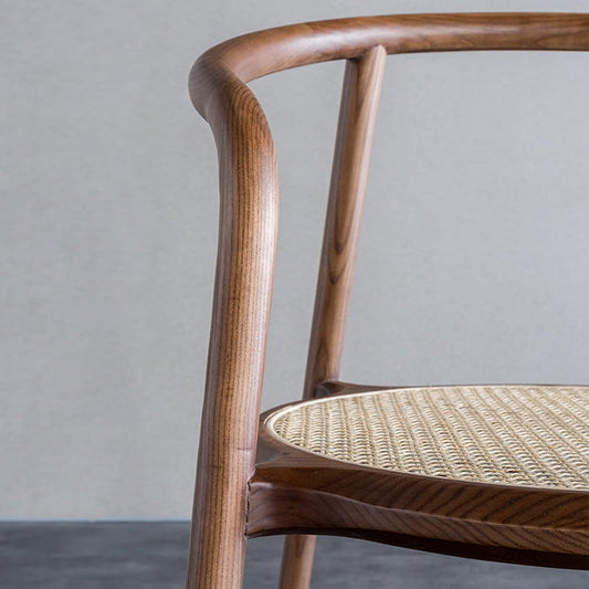 Indoor Solid Wood Dining Chair Open Back Dining Arm Chair for Dining Room