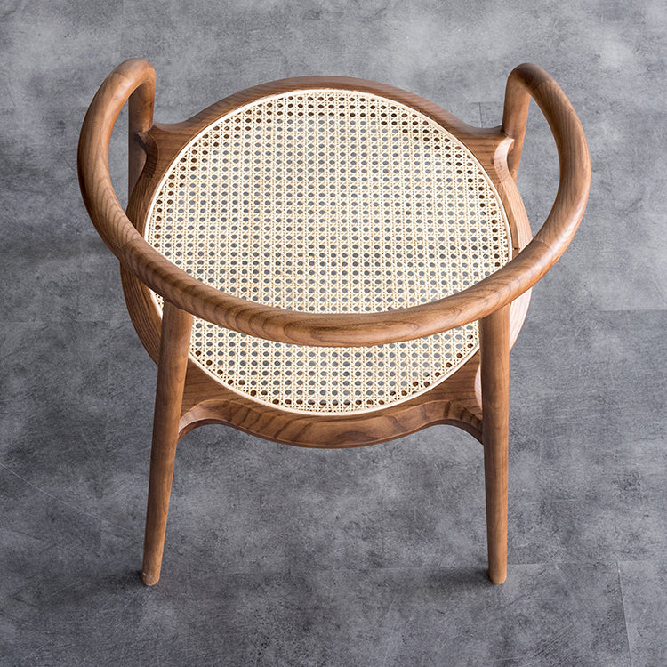 Indoor Solid Wood Dining Chair Open Back Dining Arm Chair for Dining Room