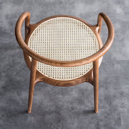 Indoor Solid Wood Dining Chair Open Back Dining Arm Chair for Dining Room