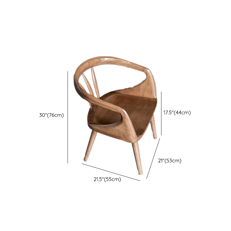 Indoor Solid Wood Dining Chair Open Back Dining Arm Chair for Dining Room