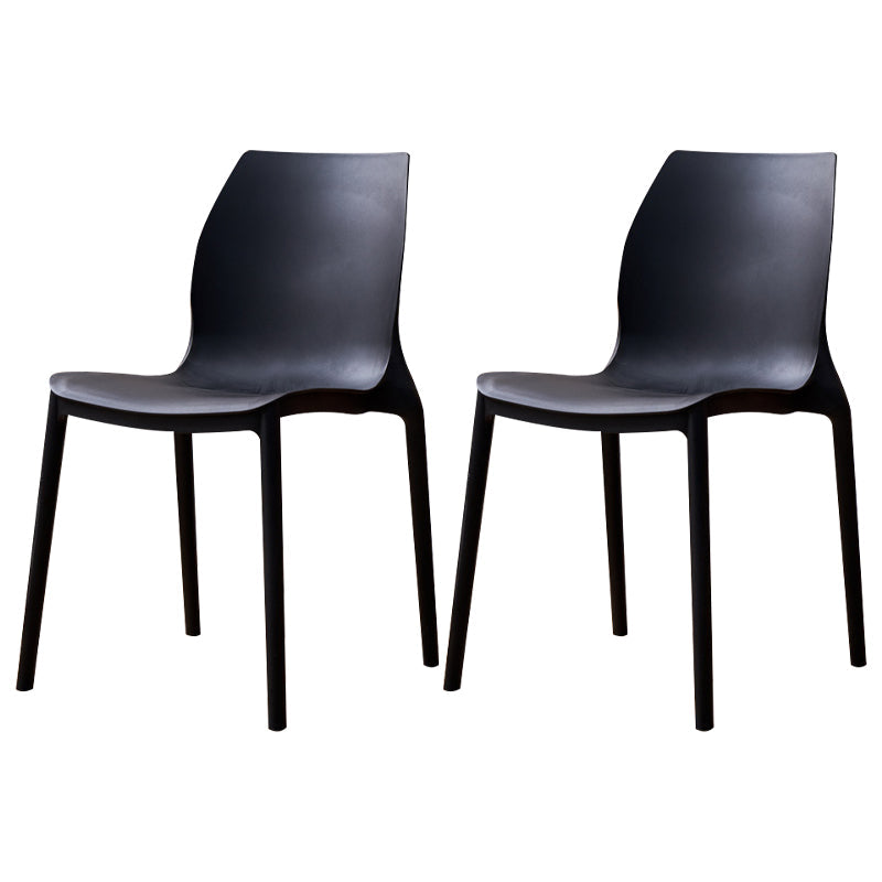 Contemporary Style Chair Metal Solid Back Dining Chair for Indoor