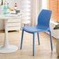 Contemporary Style Chair Metal Solid Back Dining Chair for Indoor