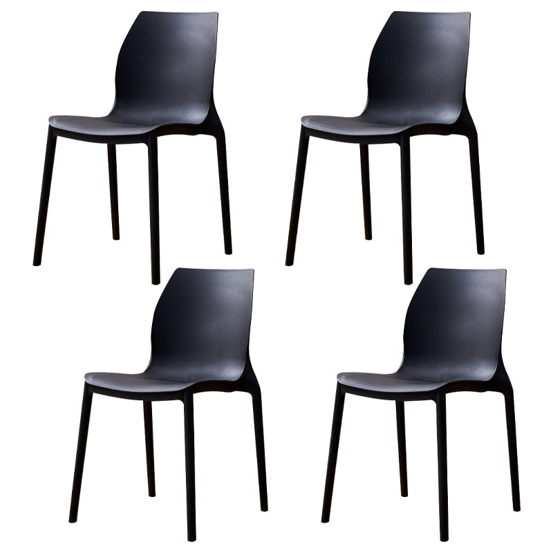 Contemporary Style Chair Metal Solid Back Dining Chair for Indoor