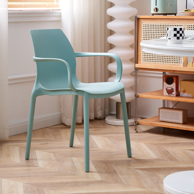 Contemporary Style Chair Metal Solid Back Dining Chair for Indoor