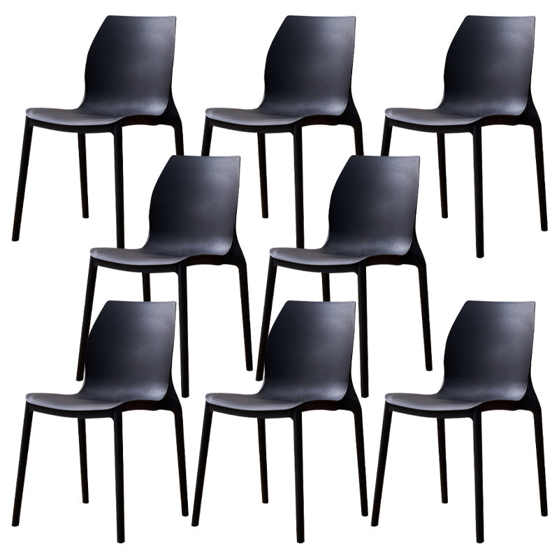 Contemporary Style Chair Metal Solid Back Dining Chair for Indoor