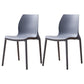 Contemporary Style Chair Metal Solid Back Dining Chair for Indoor