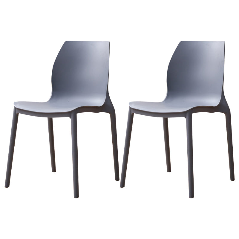 Contemporary Style Chair Metal Solid Back Dining Chair for Indoor