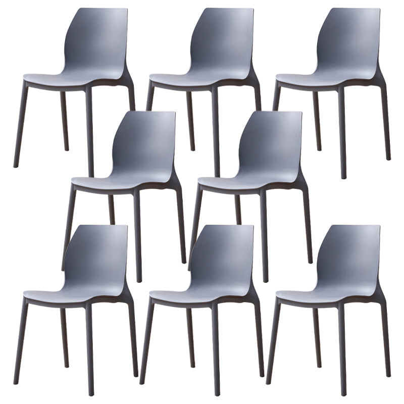 Contemporary Style Chair Metal Solid Back Dining Chair for Indoor