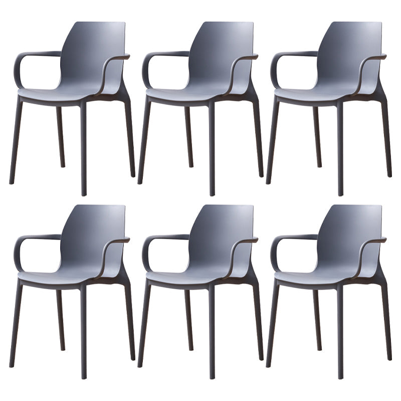 Contemporary Style Chair Metal Solid Back Dining Chair for Indoor