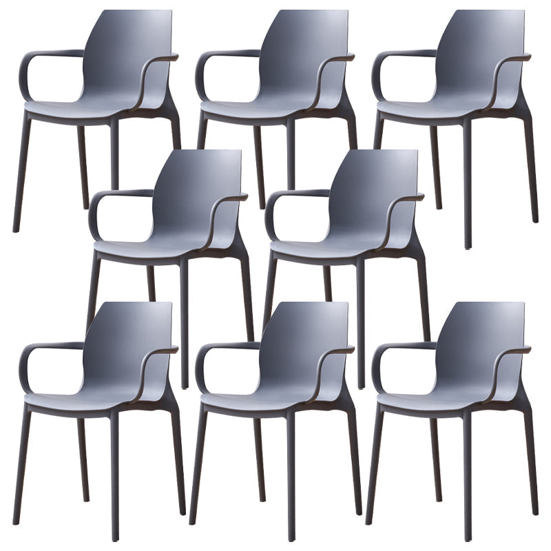 Contemporary Style Chair Metal Solid Back Dining Chair for Indoor