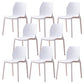 Contemporary Style Chair Metal Solid Back Dining Chair for Indoor