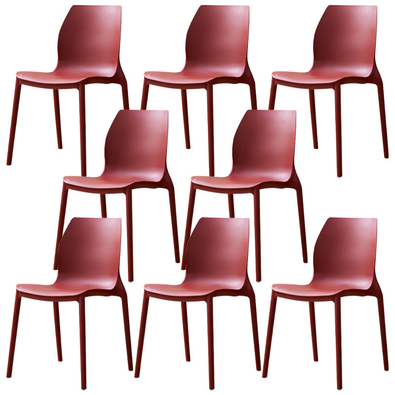 Contemporary Style Chair Metal Solid Back Dining Chair for Indoor