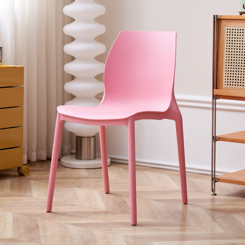 Contemporary Style Chair Metal Solid Back Dining Chair for Indoor