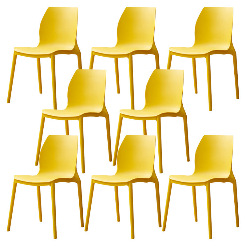 Contemporary Style Chair Metal Solid Back Dining Chair for Indoor