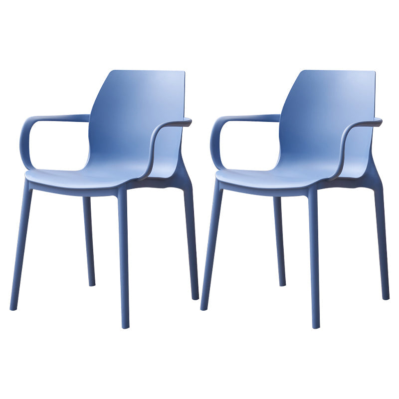 Contemporary Style Chair Metal Solid Back Dining Chair for Indoor