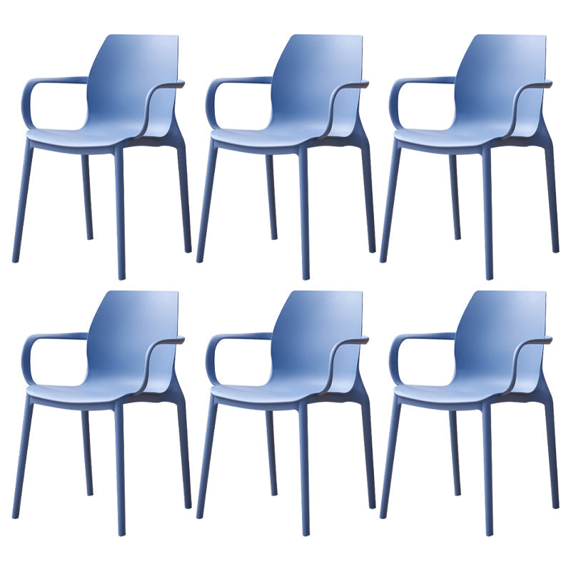 Contemporary Style Chair Metal Solid Back Dining Chair for Indoor