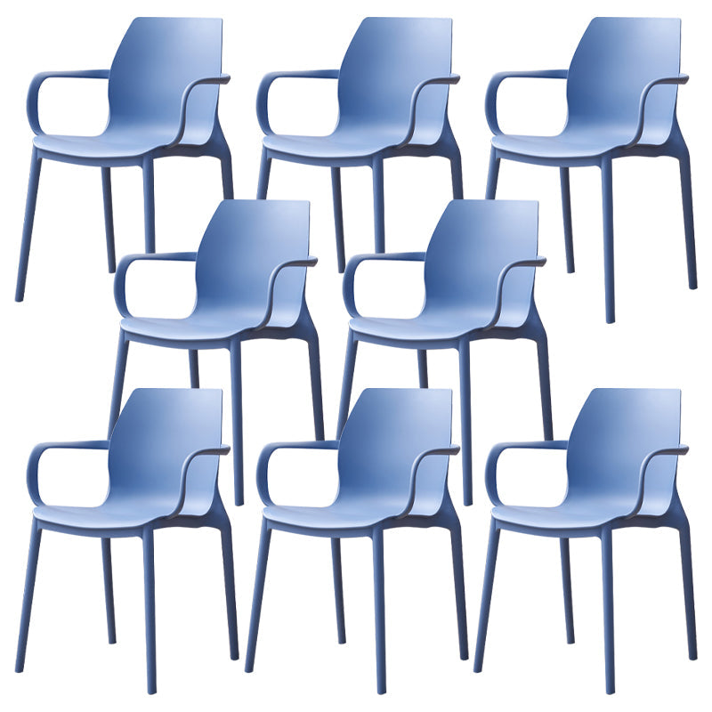 Contemporary Style Chair Metal Solid Back Dining Chair for Indoor