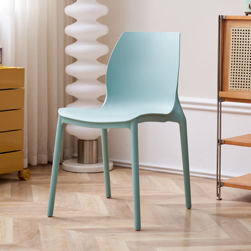 Contemporary Style Chair Metal Solid Back Dining Chair for Indoor