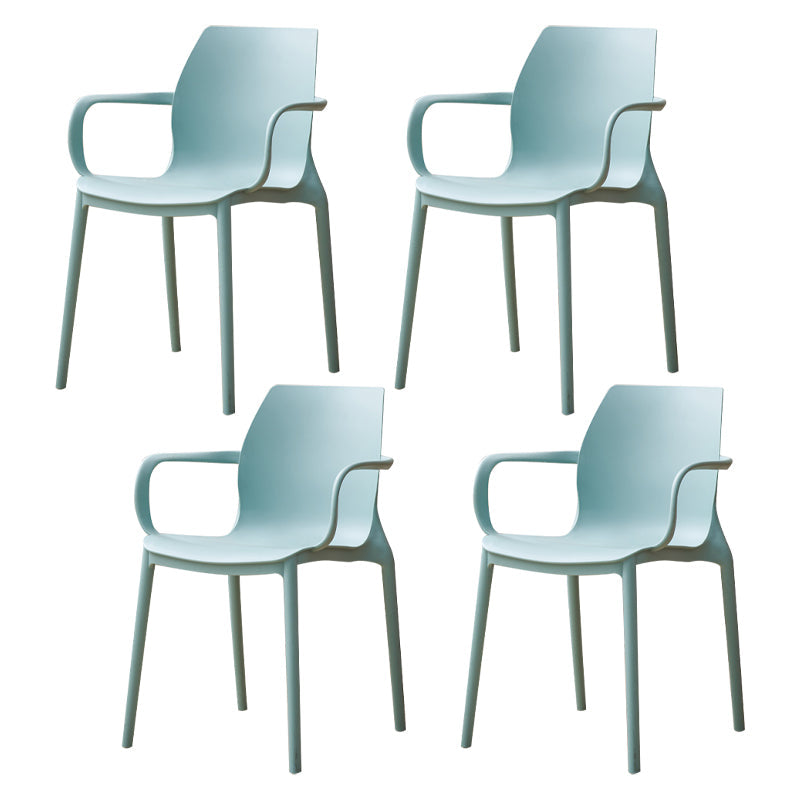 Contemporary Style Chair Metal Solid Back Dining Chair for Indoor