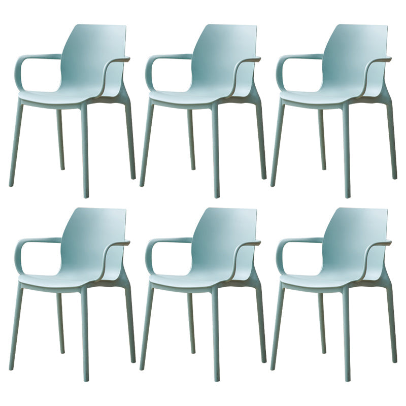 Contemporary Style Chair Metal Solid Back Dining Chair for Indoor