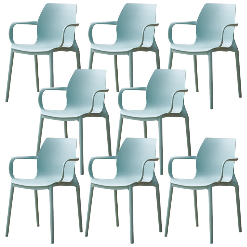 Contemporary Style Chair Metal Solid Back Dining Chair for Indoor