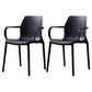 Contemporary Style Chair Metal Solid Back Dining Chair for Indoor